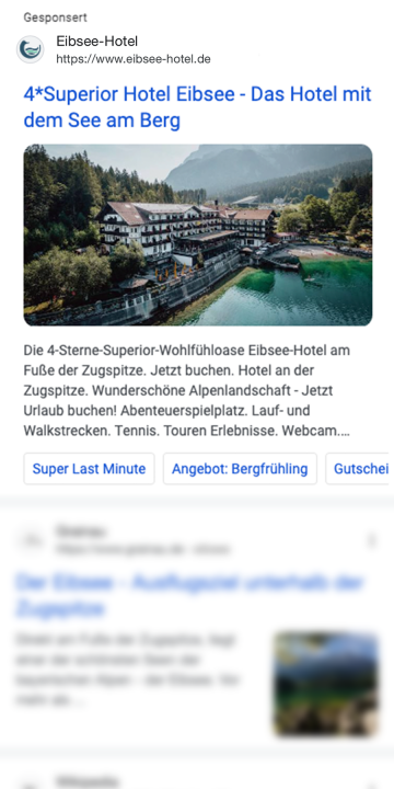SEA Gesponserte Anzeige in Google