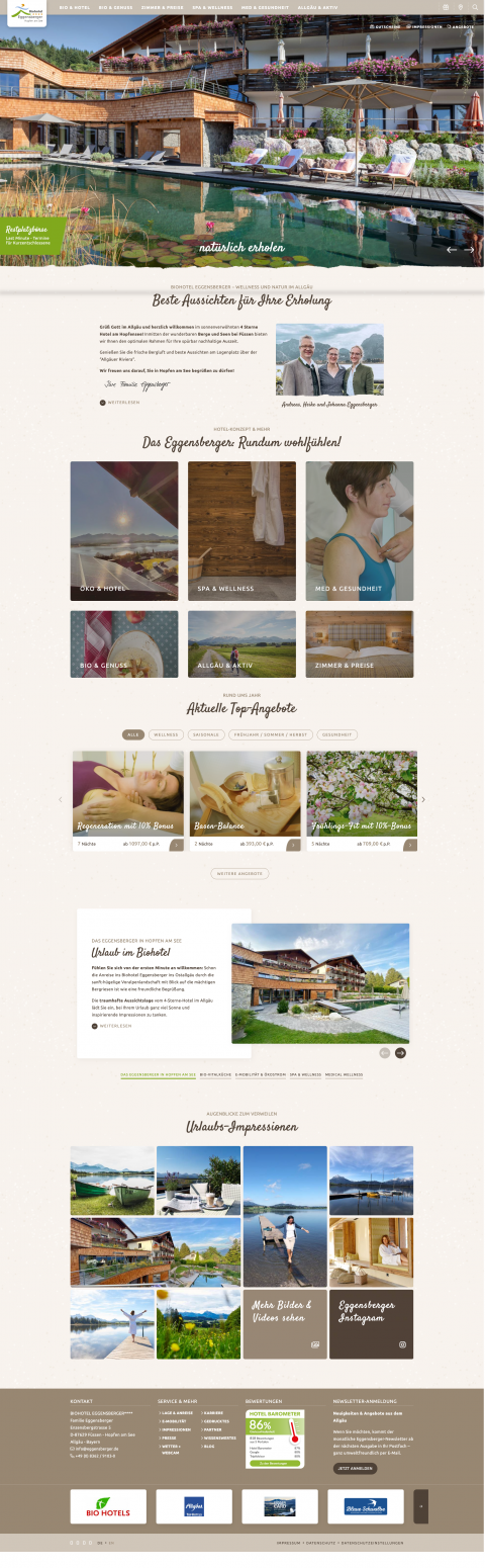 Website Biohotel Eggensberger von vioma