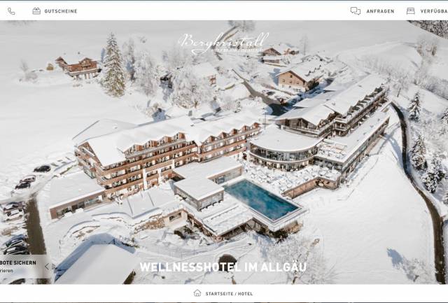 Bildschirmfoto Website Resort Bergkristall