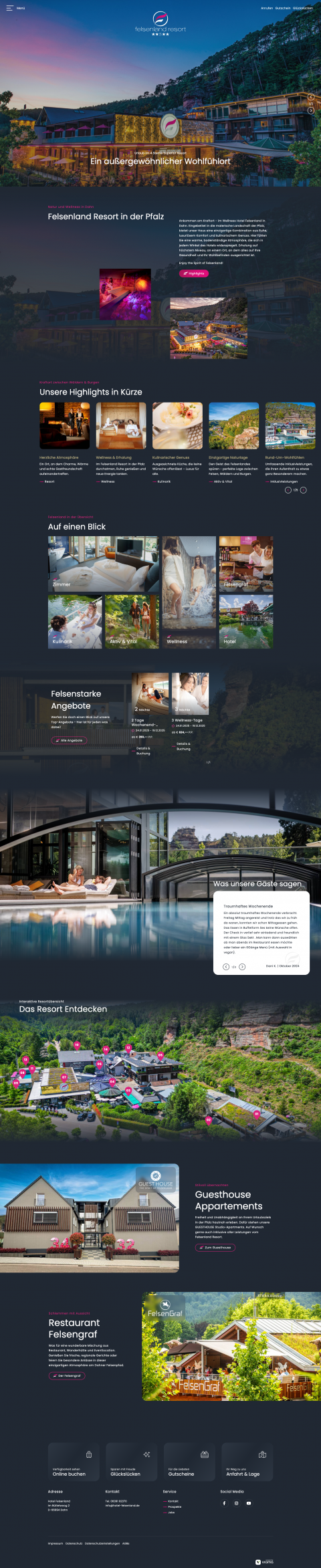 Seitenaufnahme Hotel Felsenland