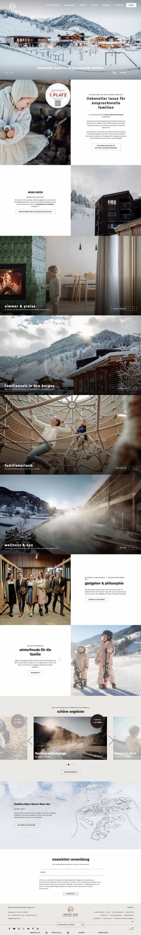 Seitenaufnahme Familen Natur Resort Moar Gut