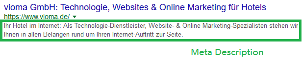 vioma Meta Description als Beispiel