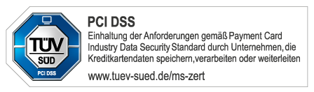 TÜV Süd PCI DSS Zertifiziert Badge