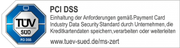 Auszeichnung TÜV Süd PCI DSS Zertifizierung