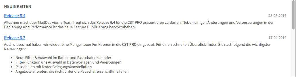 Neuigkeiten in Dashboard