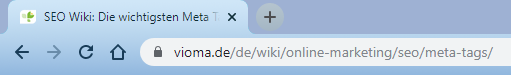 Beispiel eines Title Tags im Browsertab (Google Chrome)