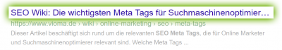 Title Tag in einem Google Suchergebnis bei Google