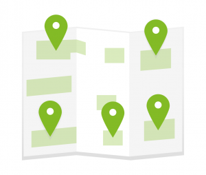Map with map markers