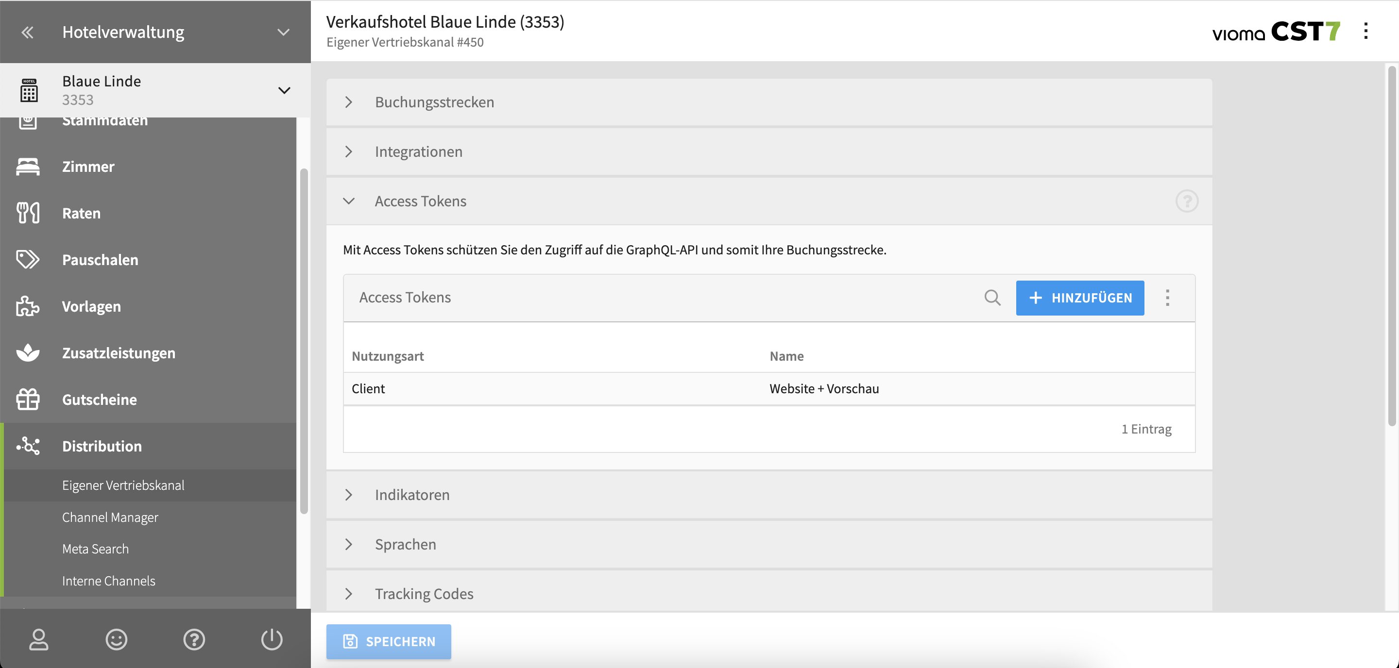Ansicht CST7 Access Token